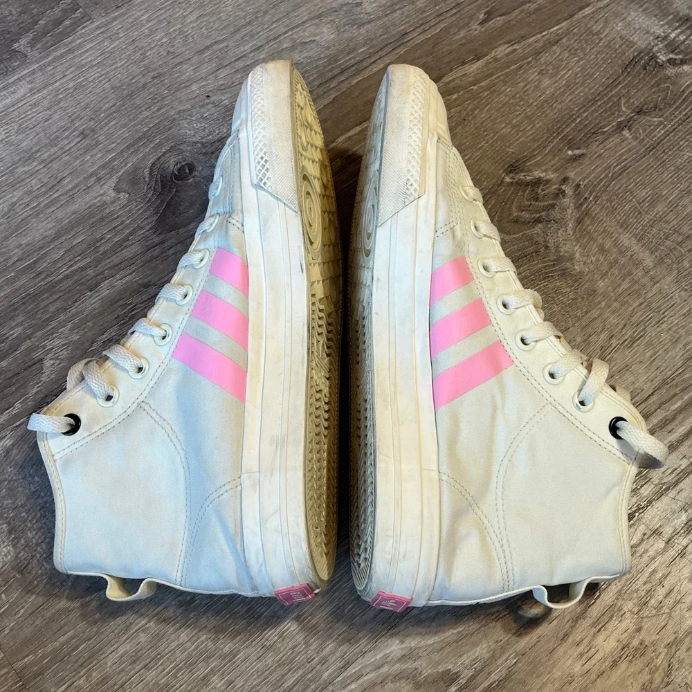 Adidas x Andre Saraiva Nizza Hi RF Mens 10 White Pink Black GZ2204 Sneakers